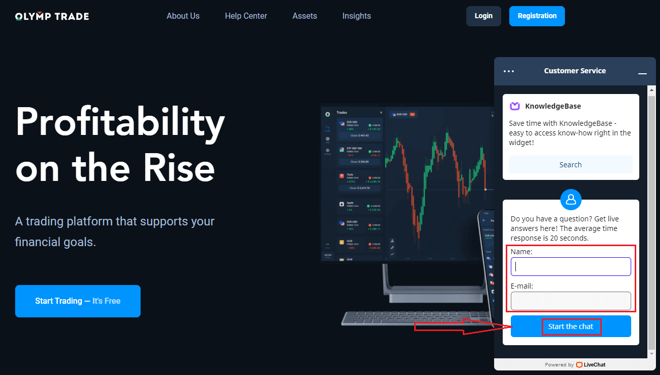 Как связаться со службой поддержки Olymptrade Как связаться со службой поддержки Olymptrade