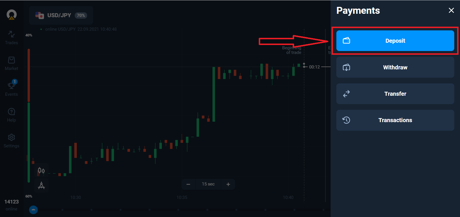 Як робити депозит і торгувати на Olymptrade