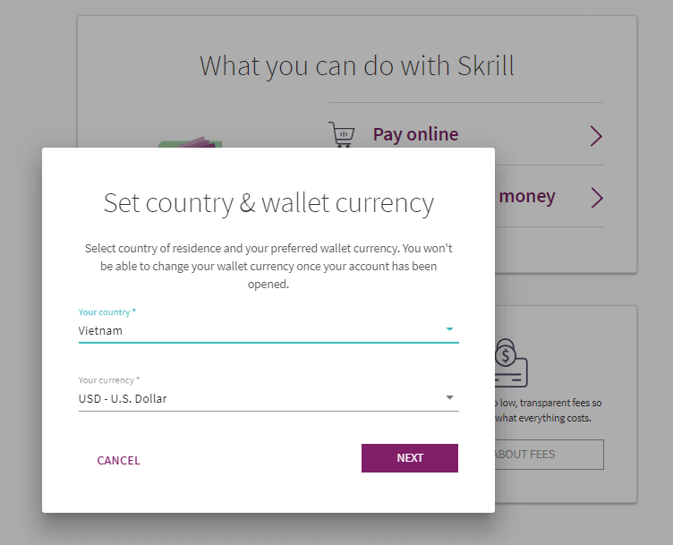 Como depositar e sacar dinheiro da Olymptrade com uma carteira eletrônica Skrill