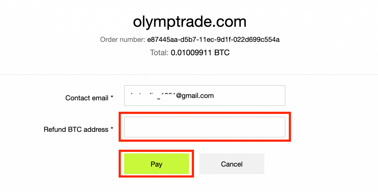 Como depositar dinheiro na Olymptrade via criptografia (Bitcoin, ETH, USDT, Lunu Crypto Pay)