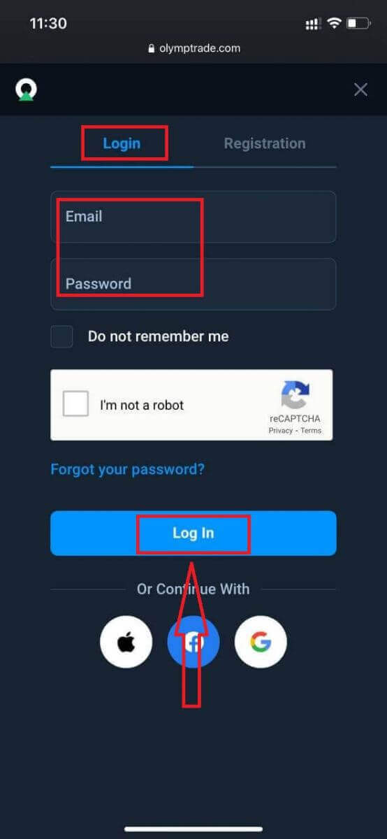 Como fazer login no Olymptrade Como fazer login no Olymptrade