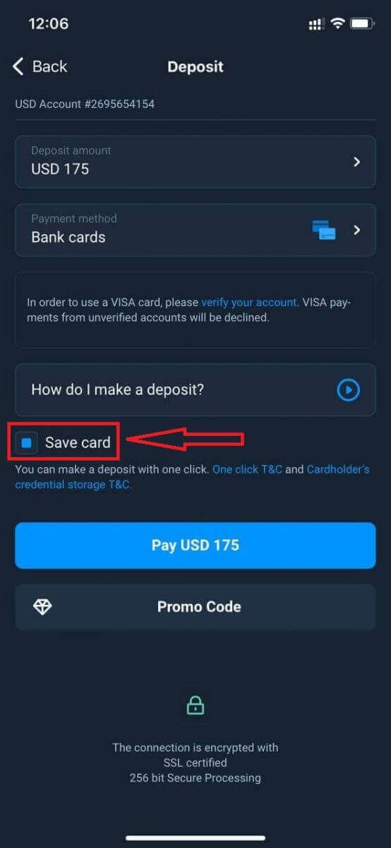 Depozyt Olymptrade za pomocą kart bankowych: Visa, Mastercard, JCB, Discover