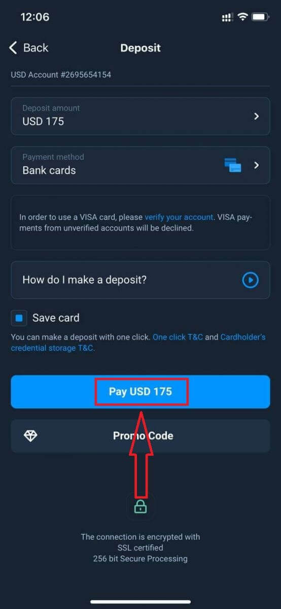 Depozyt Olymptrade za pomocą kart bankowych: Visa, Mastercard, JCB, Discover