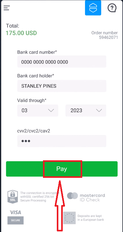 Depozyt Olymptrade za pomocą kart bankowych: Visa, Mastercard, JCB, Discover